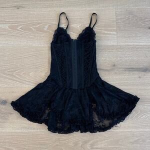 Outcast Mini Dress Corset Lace Maison Size XS Black